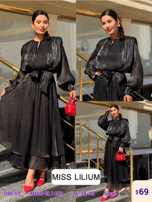 Платье MISS LILIUM (Black, модель MISS-EL1482) оптом