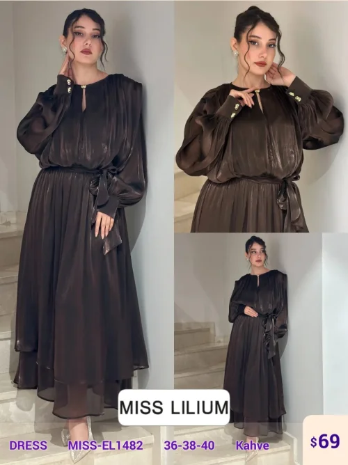 Платье MISS LILIUM (Brown, модель MISS-EL1482) оптом