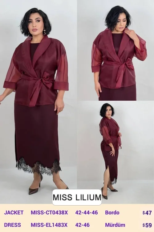 Жакет MISS LILIUM (Burgundy, модель MISS-CT0438X) оптом