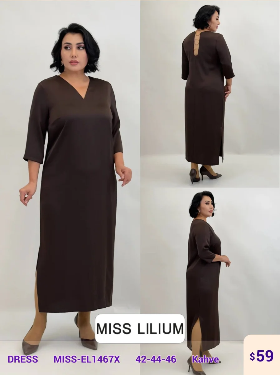 Платье MISS LILIUM (Brown, модель MISS-EL1467X) оптом