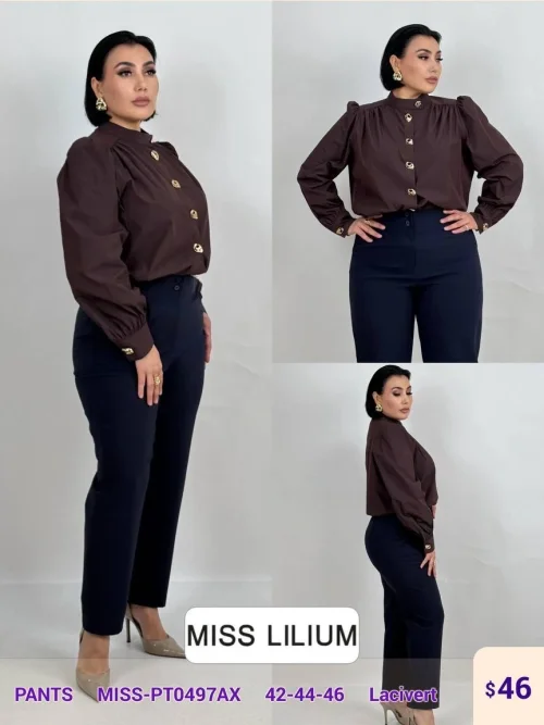Брюки MISS LILIUM (Navy, модель MISS-PT0497AX) оптом
