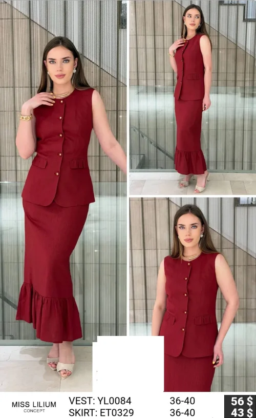 Жилетка MISS LILIUM (Красный, модель YL0084) оптом