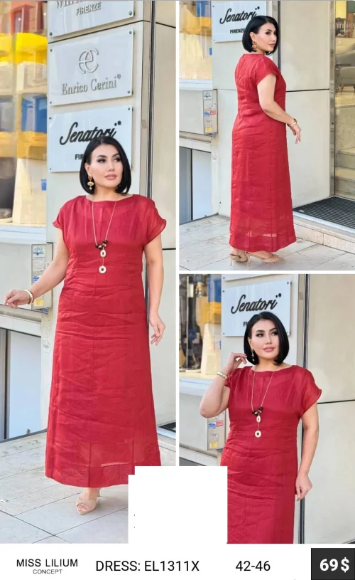 Платье MISS LILIUM (Красный, модель EL1311X) оптом