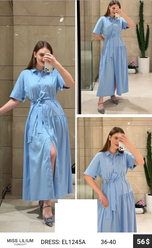 Платье MISS LILIUM (Синий, модель EL1245A) оптом