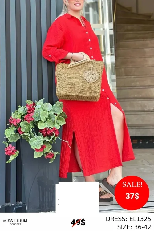 Платье MISS LILIUM (Красный, модель EL1325) оптом