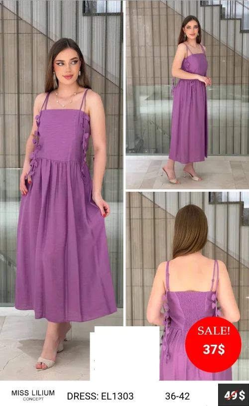 Платье MISS LILIUM (Фиолетовый, модель EL1303) оптом