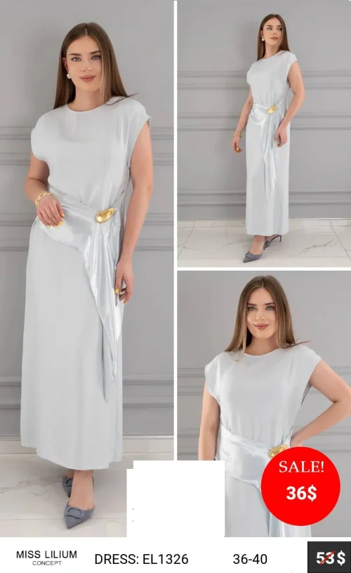Платье MISS LILIUM (Белый, модель EL1326) оптом