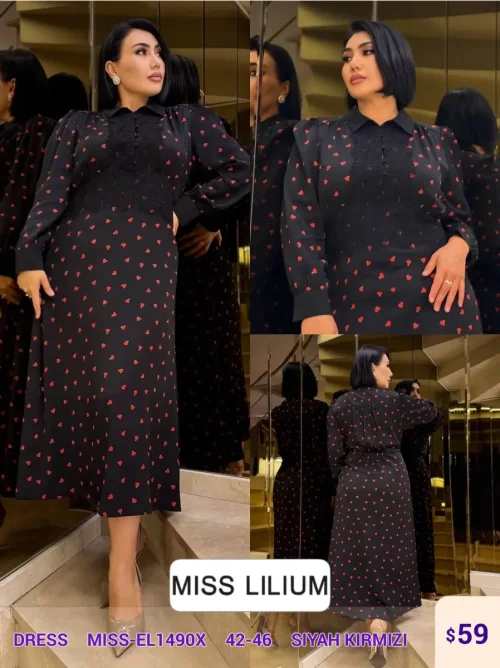 Платье MISS LILIUM (Black, модель MISS-EL1490X) оптом