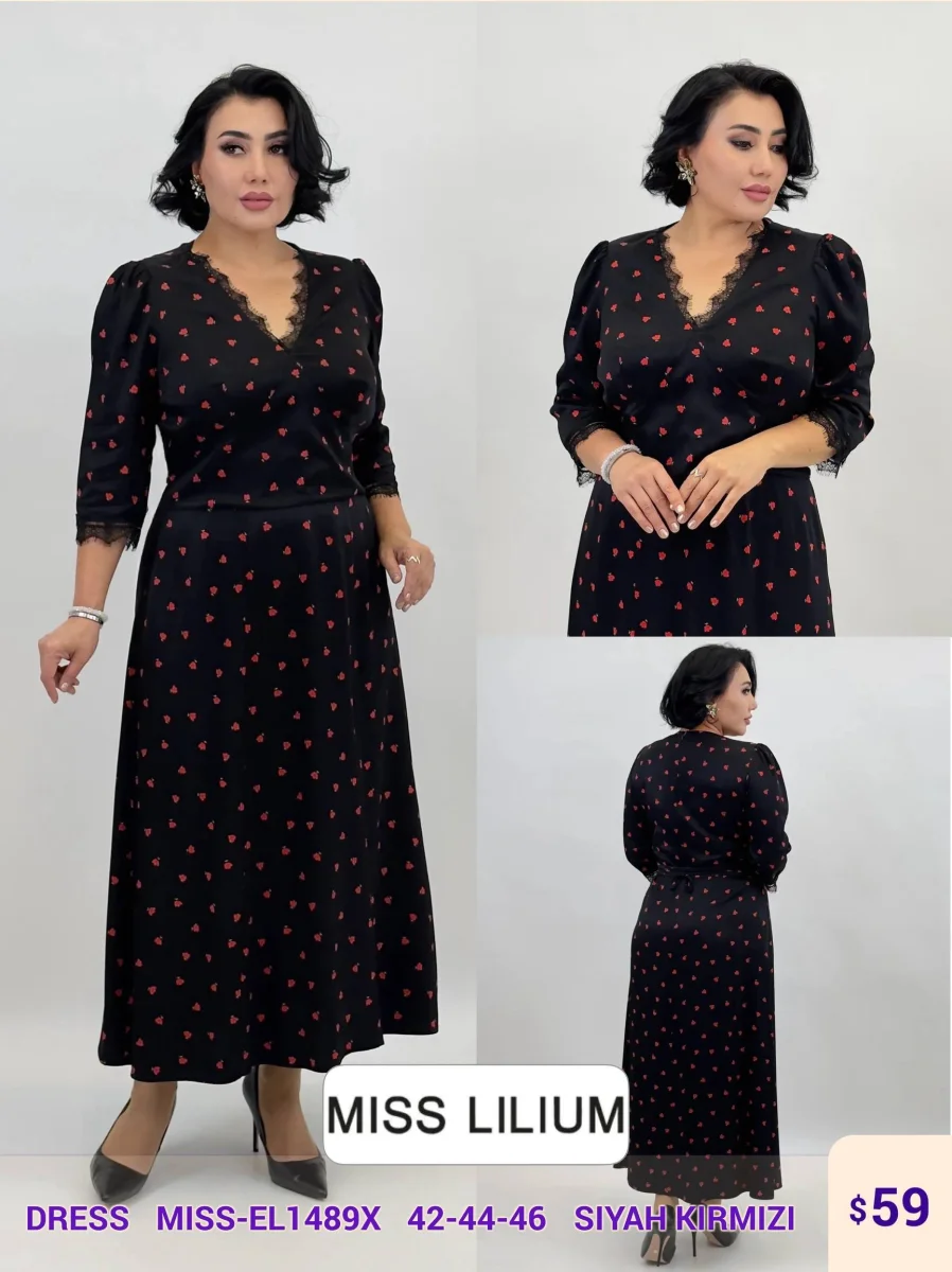 Платье MISS LILIUM (Black, модель MISS-EL1489X) оптом