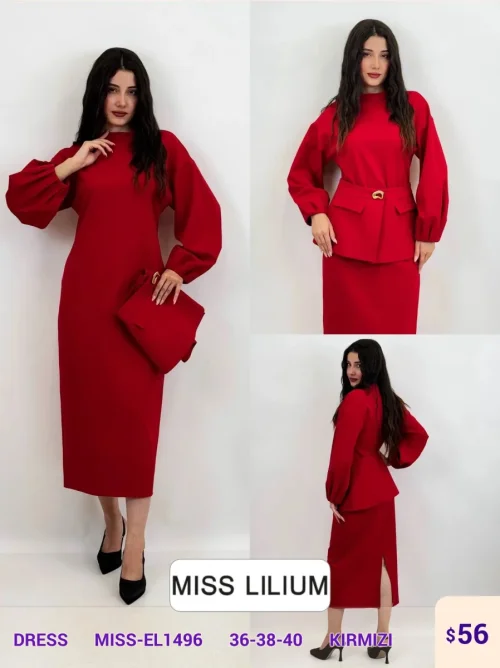 Платье MISS LILIUM (Red, модель MISS-EL1496) оптом