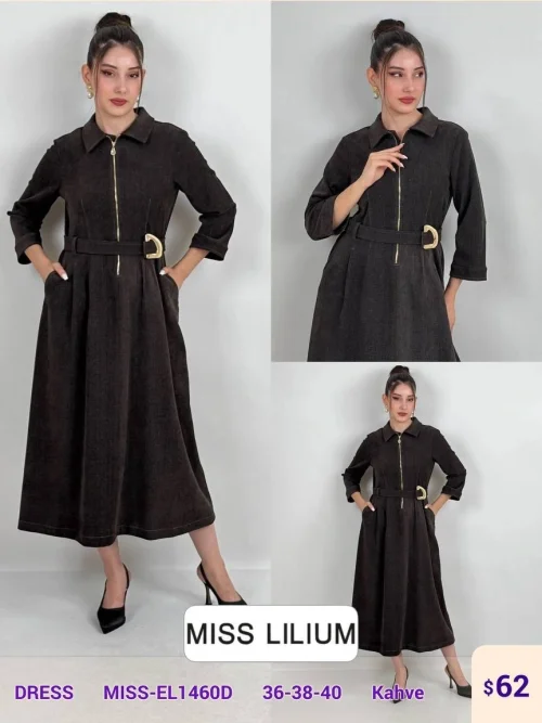 Платье MISS LILIUM (Brown, модель MISS-EL1460D) оптом