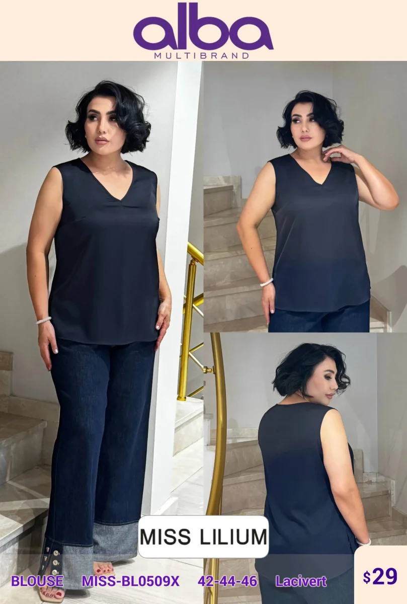 Блузка MISS LILIUM (Navy, модель MISS-BL0509X) оптом