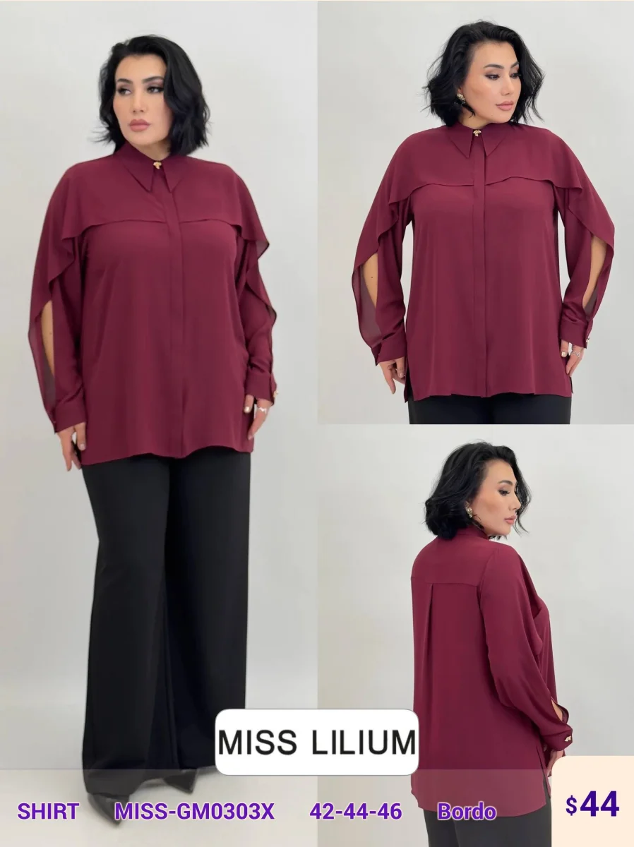 Рубашка MISS LILIUM (Burgundy, модель MISS-GM0303X) оптом