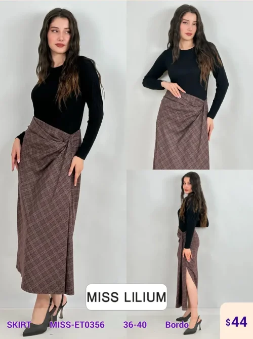 Юбка MISS LILIUM (Burgundy, модель MISS-ET0356) оптом