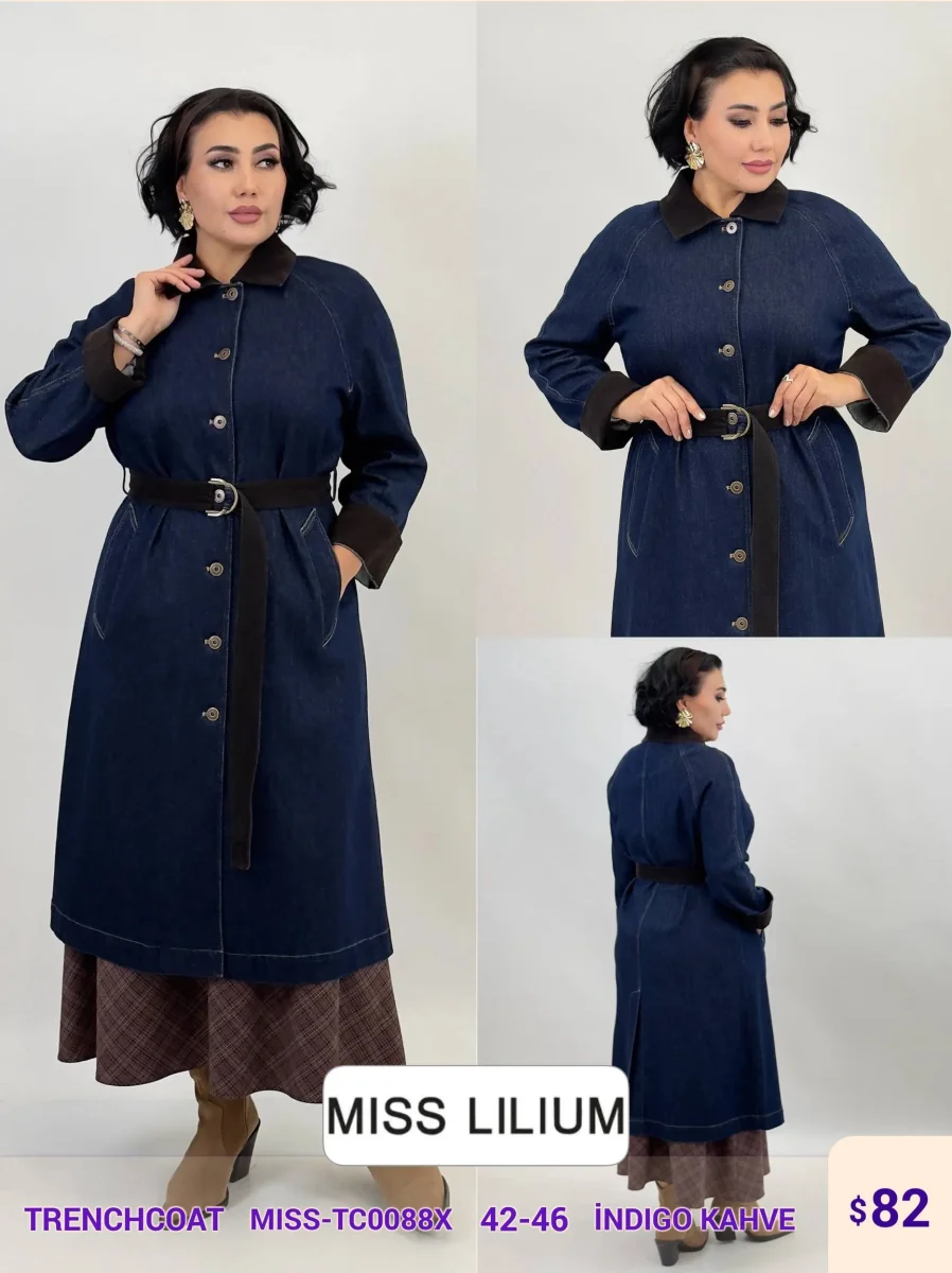 Тренч MISS LILIUM (Navy, модель MISS-TC0088X) оптом