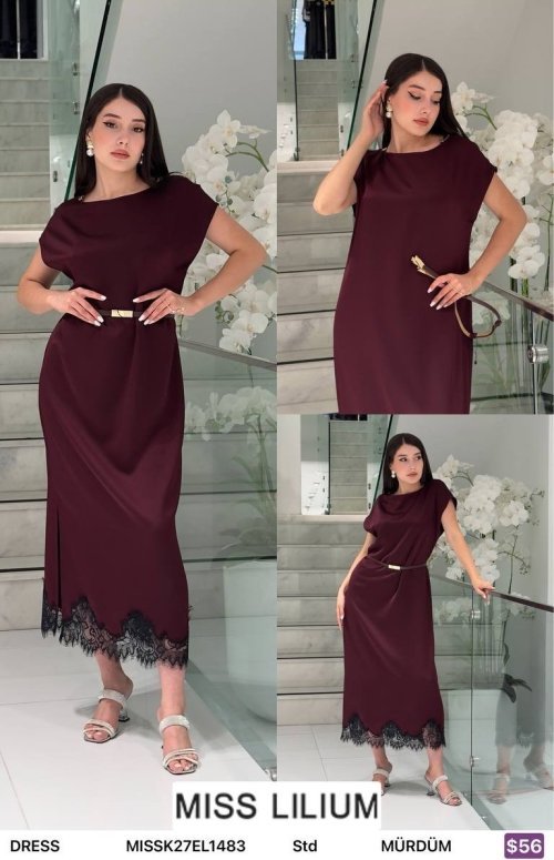 Платье MISS LILIUM (Фиолетовый, модель EL1483) оптом