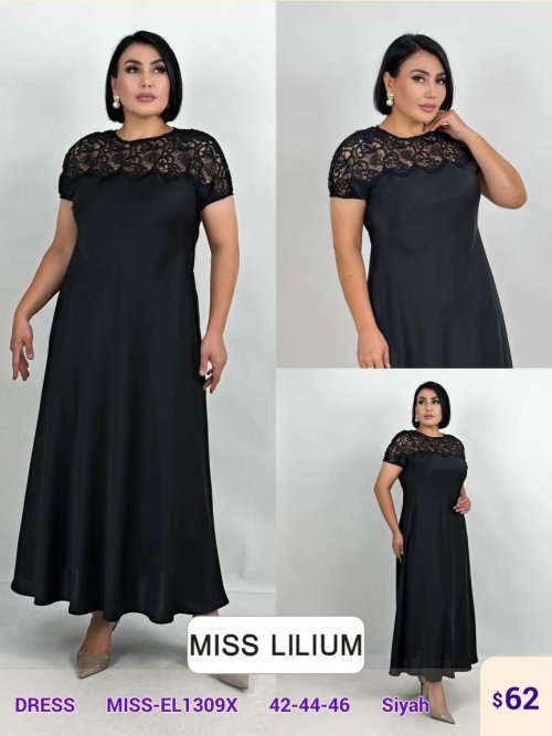 Платье MISS LILIUM (Black, модель MISS-EL1309X) оптом