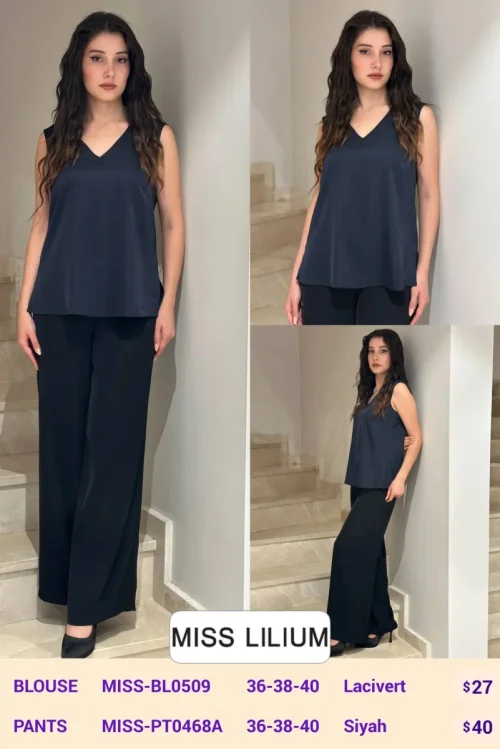 Блузка MISS LILIUM (Navy, модель MISS-BL0509) оптом