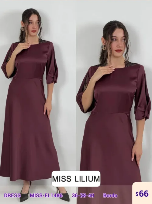 Платье MISS LILIUM (Burgundy, модель MISS-EL1486) оптом