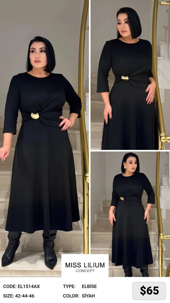 Платье MISS LILIUM (Black, модель EL1514AX) оптом