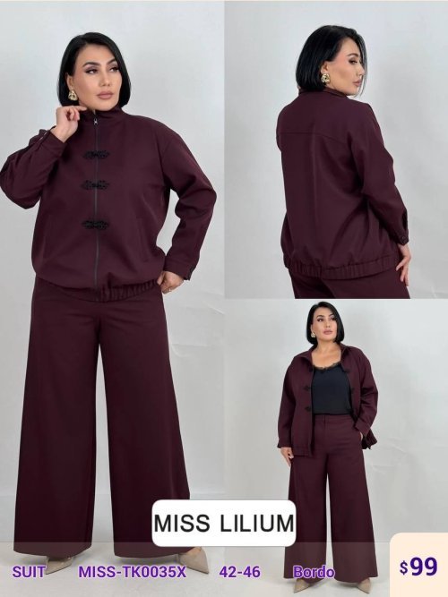 Костюмы и комплекты MISS LILIUM (Burgundy, модель MISS-TK0035X) оптом
