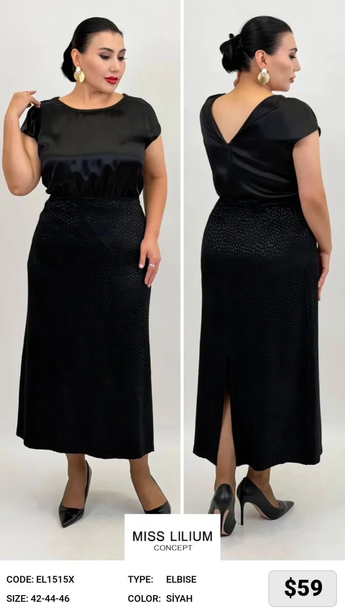 Платье MISS LILIUM (Black, модель EL1515X) оптом