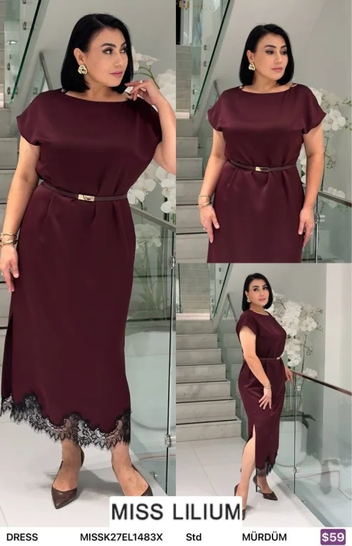 Платье MISS LILIUM (Фиолетовый, модель EL1483X) оптом