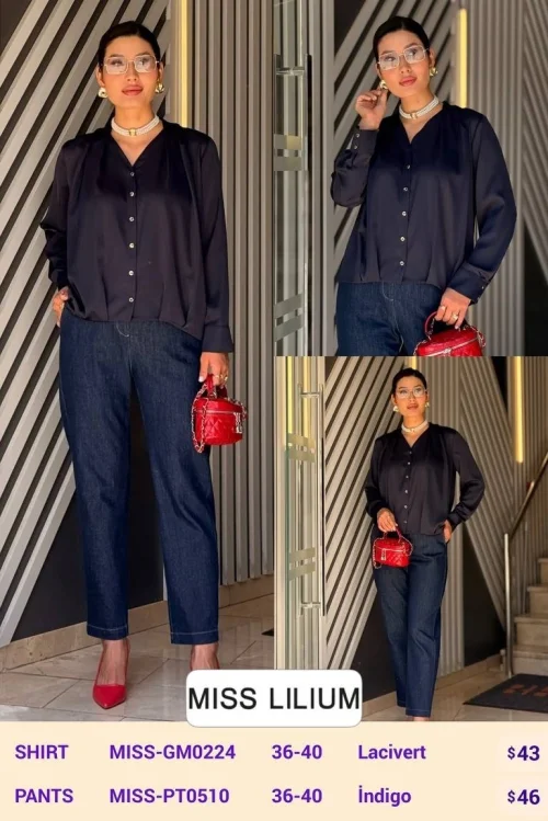 Рубашка MISS LILIUM (Navy, модель MISS-GM0224) оптом