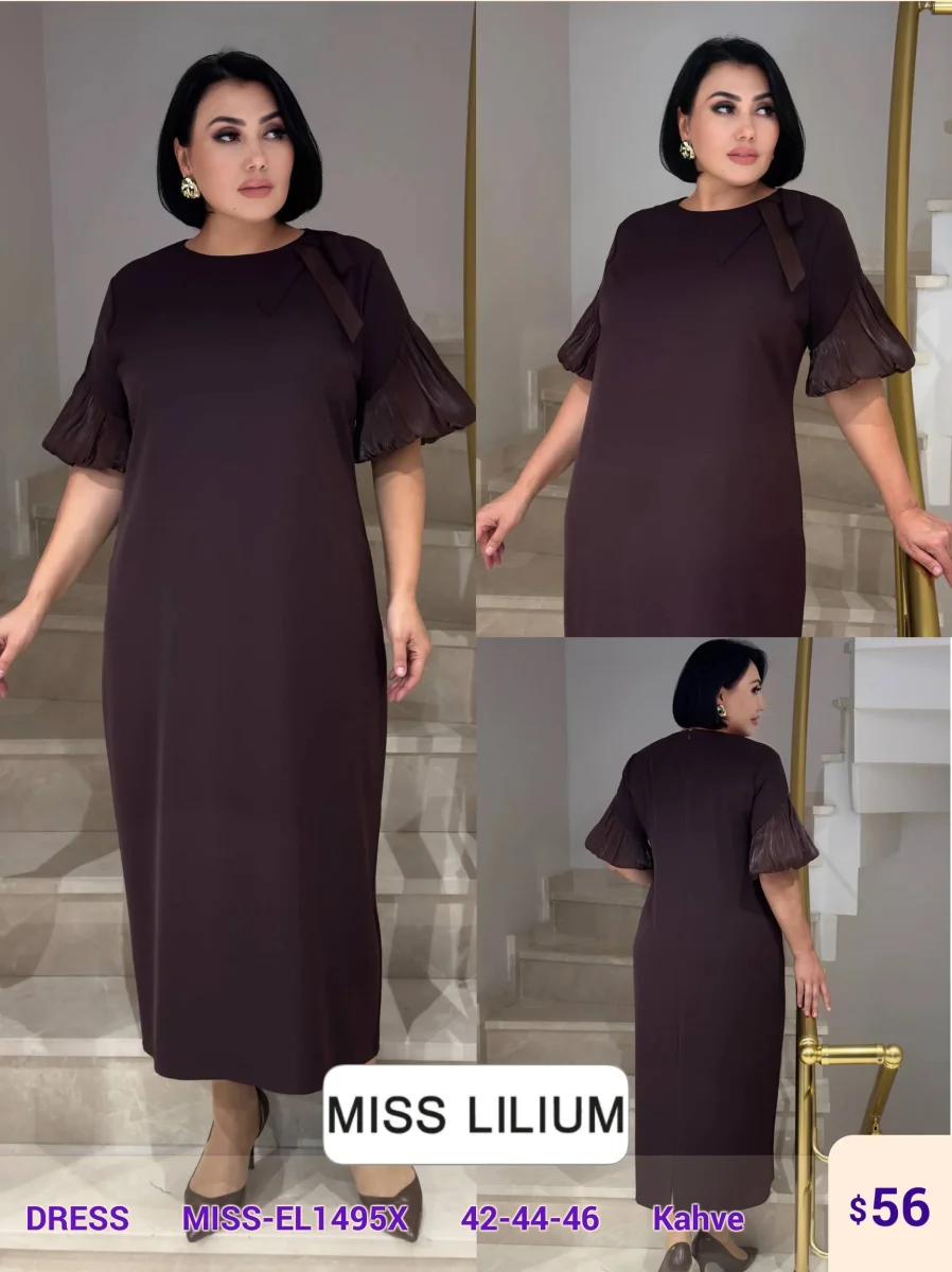 Платье MISS LILIUM (Brown, модель MISS-EL1495X) оптом