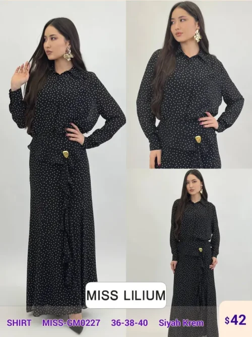Рубашка MISS LILIUM (Black, модель MISS-GMO227) оптом