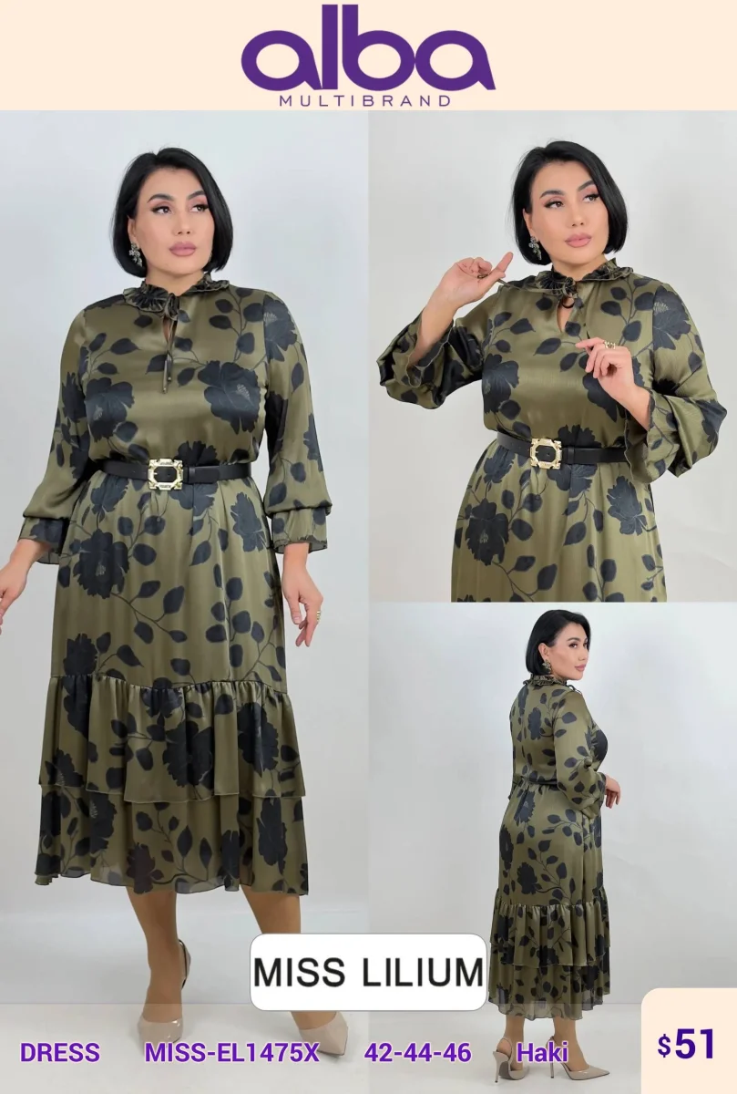 Платье MISS LILIUM (Olive, модель MISS-EL1475X) оптом