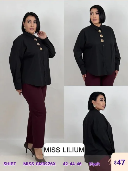 Рубашка MISS LILIUM (Black, модель MISS-GM0226X) оптом