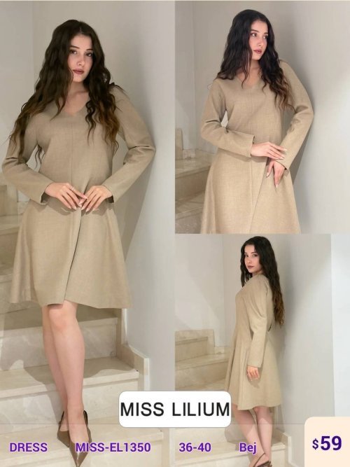 Платье MISS LILIUM (Beige, модель MISS-EL1350) оптом