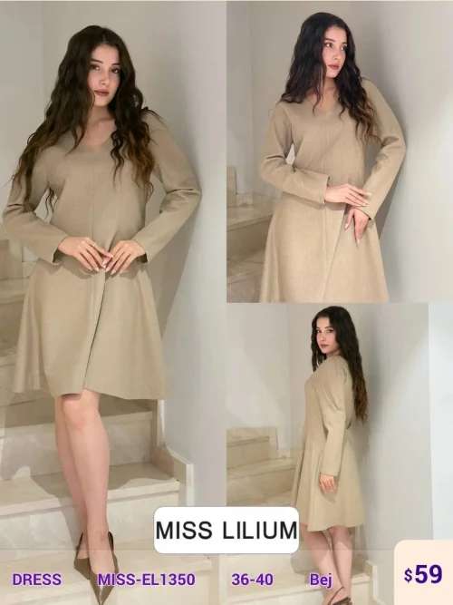 Платье MISS LILIUM (Beige, модель MISS-EL1350) оптом