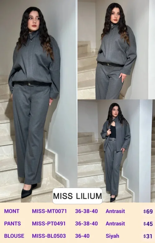 Брюки MISS LILIUM (Dark gray, модель MISS-PT0491) оптом