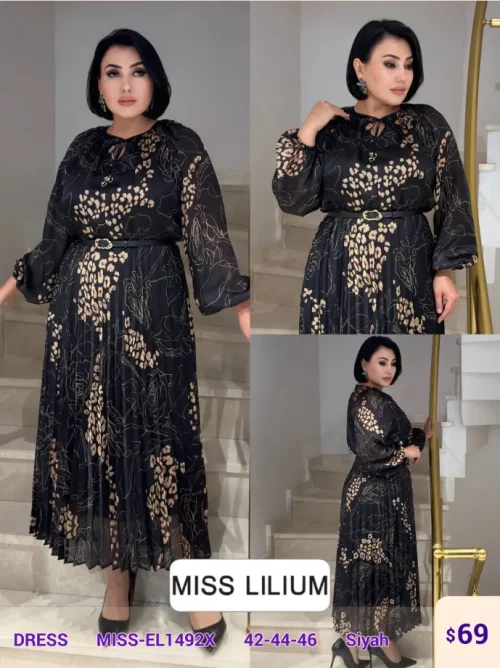 Платье MISS LILIUM (Black, модель MISS-EL1492X) оптом