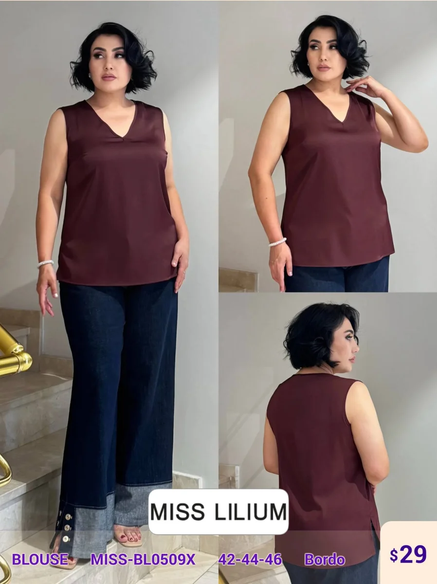 Блузка MISS LILIUM (Burgundy, модель MISS-BL0509X) оптом