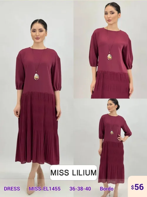 Платье MISS LILIUM (Burgundy, модель MISS-EL1455) оптом