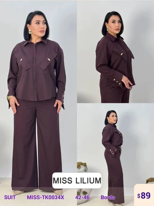 Костюмы и комплекты MISS LILIUM (Burgundy, модель MISS-TK0034X) оптом