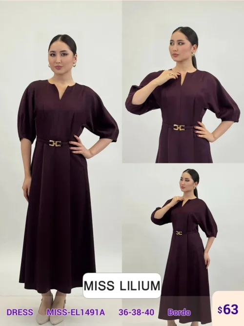 Платье MISS LILIUM (Burgundy, модель MISS-EL1491A) оптом