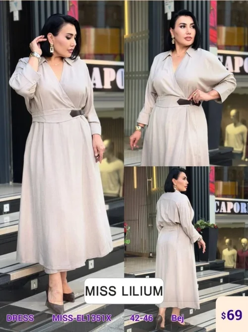 Платье MISS LILIUM (Beige, модель MISS-EL1351X) оптом