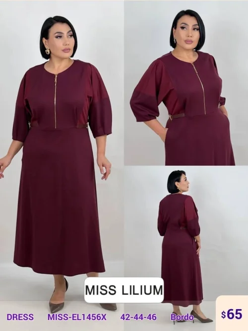 Платье MISS LILIUM (Burgundy, модель MISS-EL1456X) оптом