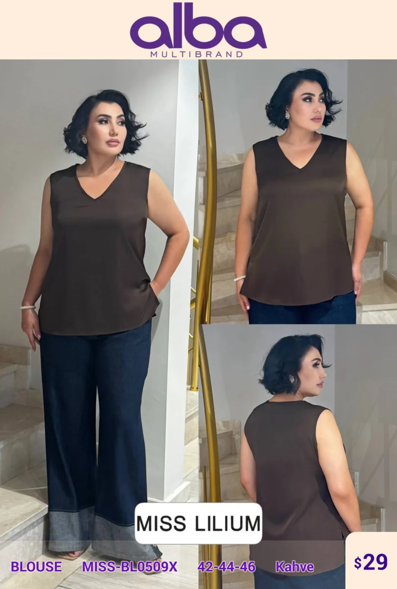 Блузка MISS LILIUM (Brown, модель MISS-BL0509X) оптом