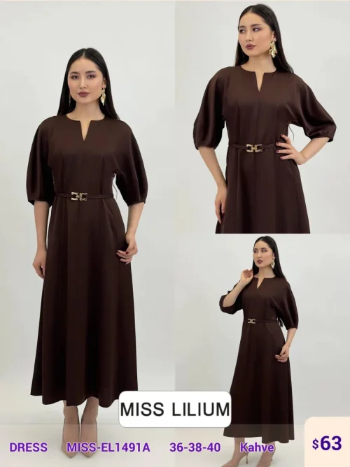 Платье MISS LILIUM (Brown, модель MISS-EL1491A) оптом
