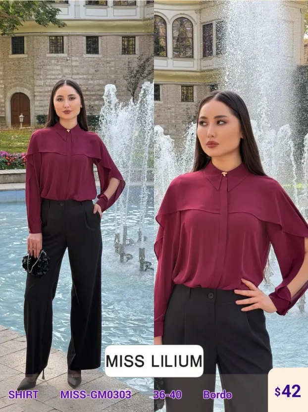 Рубашка MISS LILIUM (Burgundy, модель MISS-GM0303) оптом