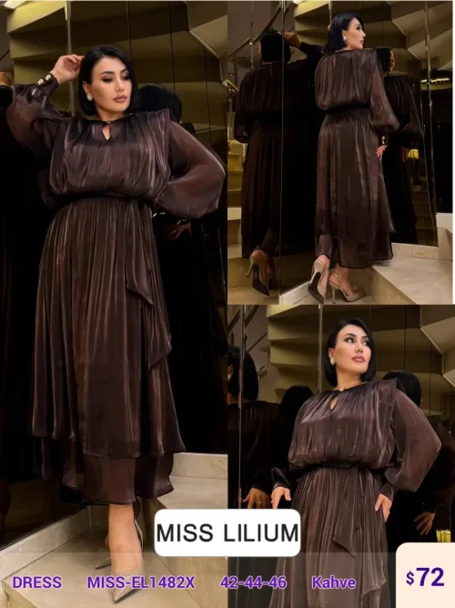 Платье MISS LILIUM (Brown, модель MISS-EL1482X) оптом