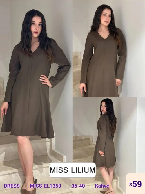 Платье MISS LILIUM (Brown, модель MISS-EL1350) оптом