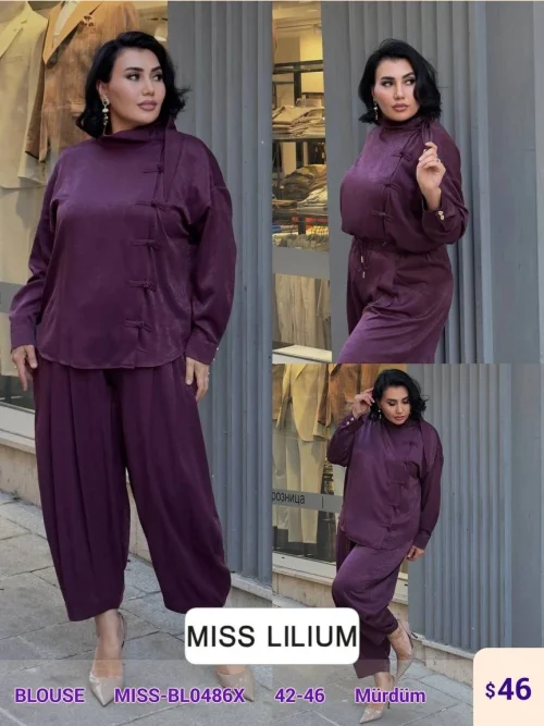 Блузка MISS LILIUM (Purple, модель MISS-BL0486X) оптом