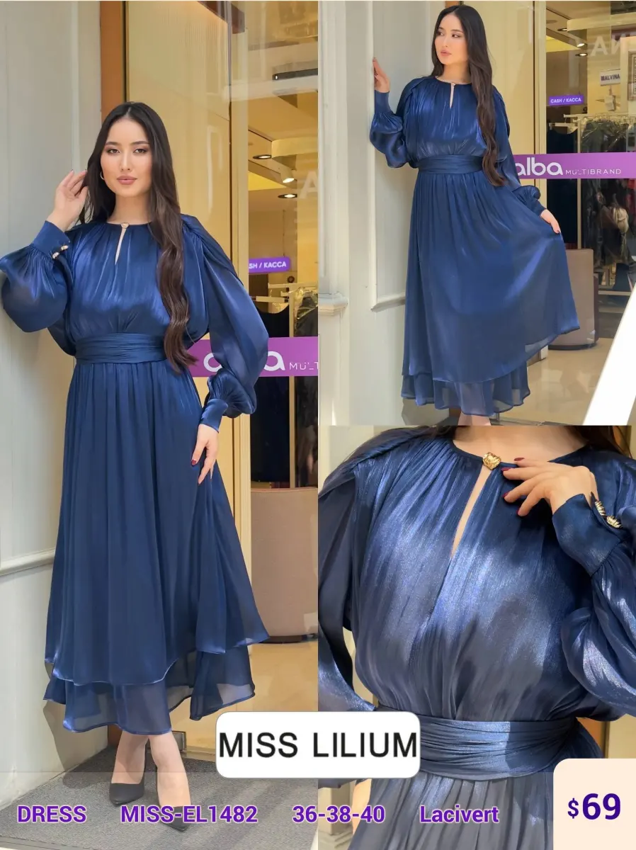 Платье MISS LILIUM (Navy, модель MISS-EL1482) оптом