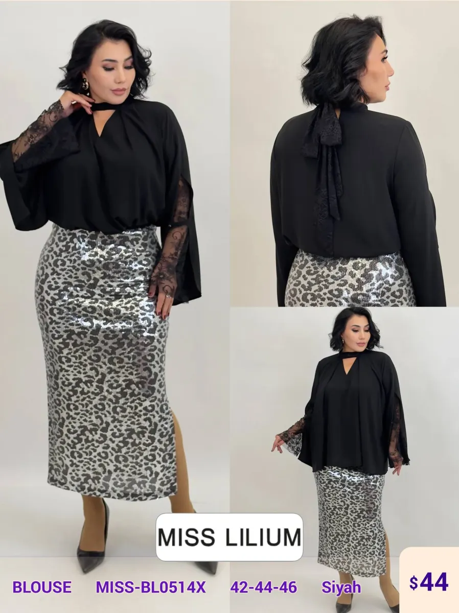 Блузка MISS LILIUM (Black, модель MISS-BL0514X) оптом